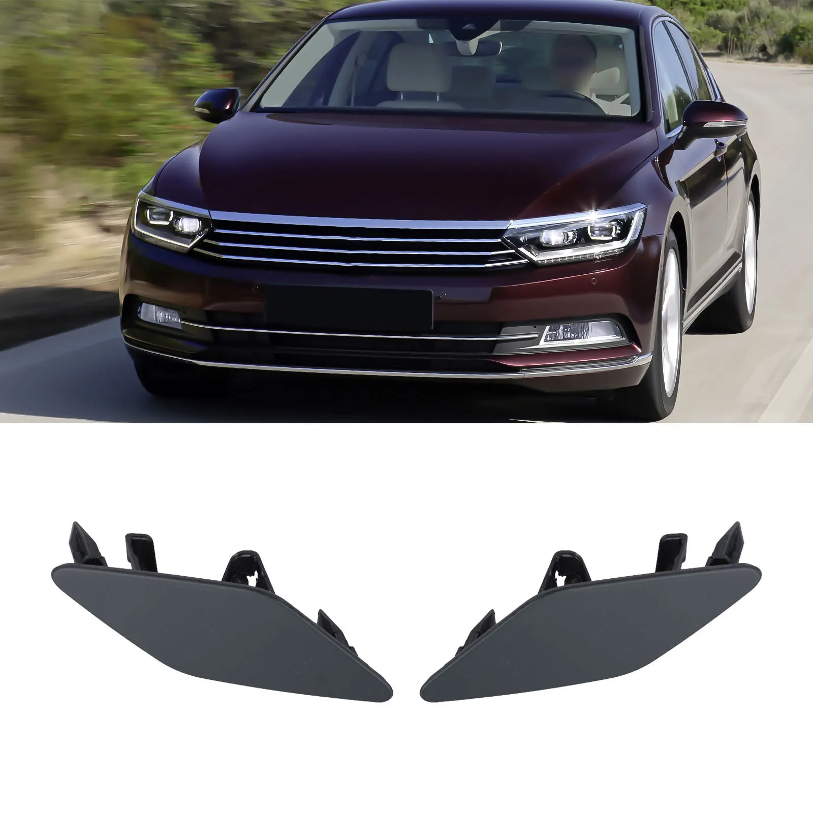 

Pair Headlight Washer Cover Jet Cap 3G0807937 3G0807938 For Passat For B8 2015-2022 Headlight Washer Cover Replacement