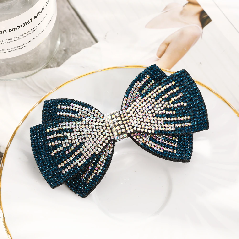 3 uds pajarita de diamantes de imitación de doble capa horquilla de pico de pato pinzas para el cabello de cristal sombreros de San Valentín accesorios para el cabello de niña regalo de Festival