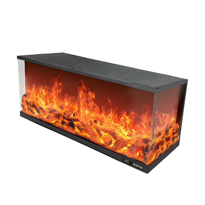 Decorative Electric Wall Fireplace 1000/1200/1500/1800/2000MM 3 Side Glass Insert Fireplaces Led Light Flame With Remote Control