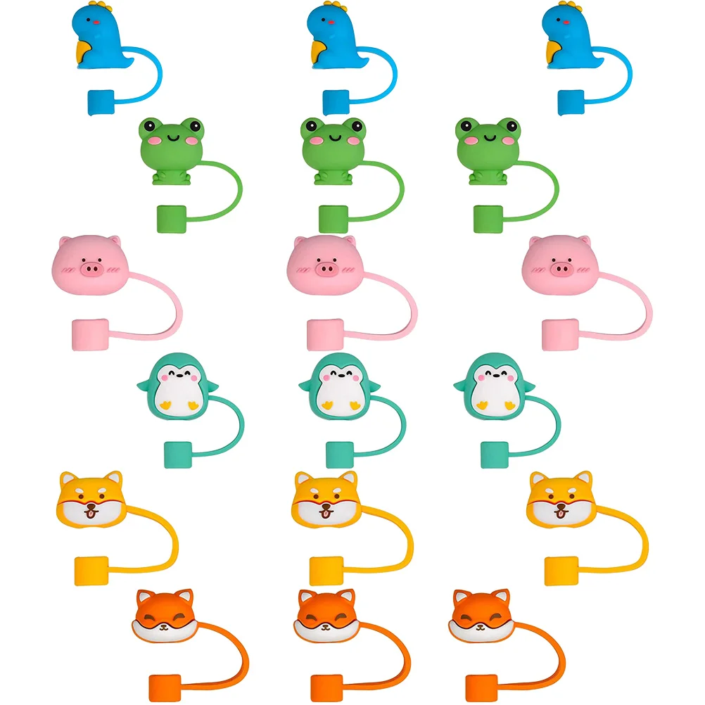 

18pcs Silicone Straw Covers Dust Plugs Reusable Caps For Coffee Straws Safe Long Lasting Easy To Carry Lightweight