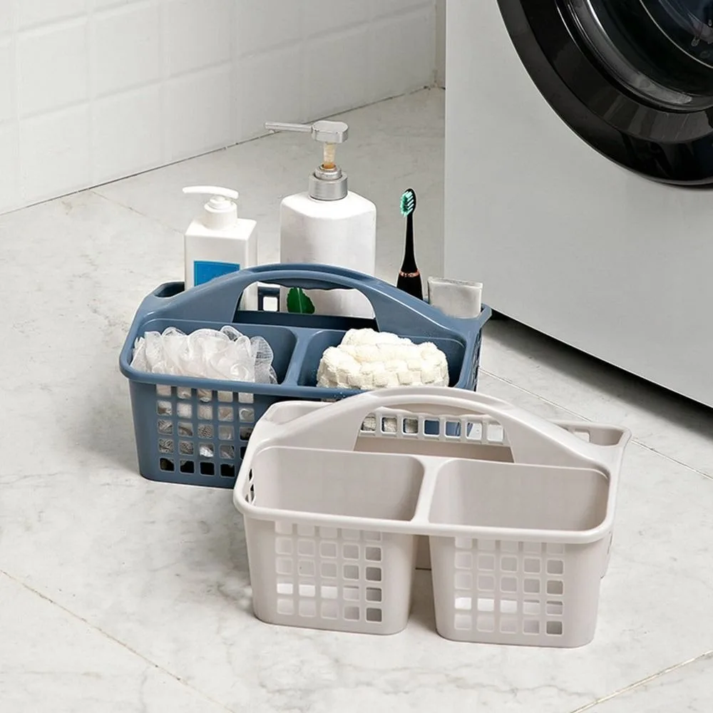 Durable Plastic Shower Basket Simple Functional Hollow Out Storage Basket Storage Holder For Bathroom/Toilet