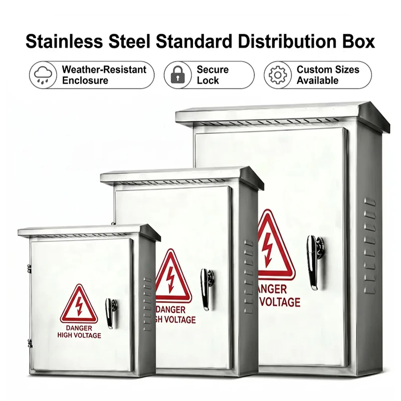 Stainless Steel Outdoor Waterproof Distribution Box Surface Mount  Monitoring Electrical Control Cabinet
