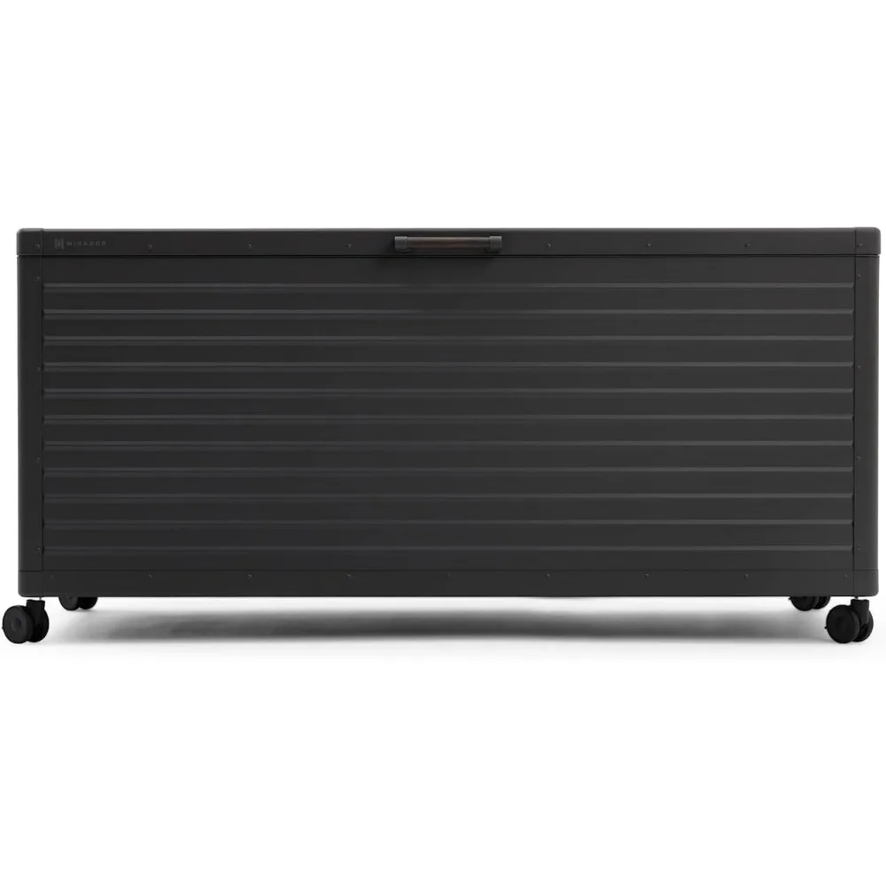 

281 Gallon Large Outdoor Metal Deck Box with Wheels, Storage Box with Lid for Patio Furniture, Garden Tools, Outdoor Cushion