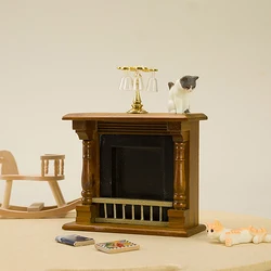 1:12 Dollhouse Mini Fireplace Miniature Simulation Furniture Kids Pretend for Play Toy DIY Accessories