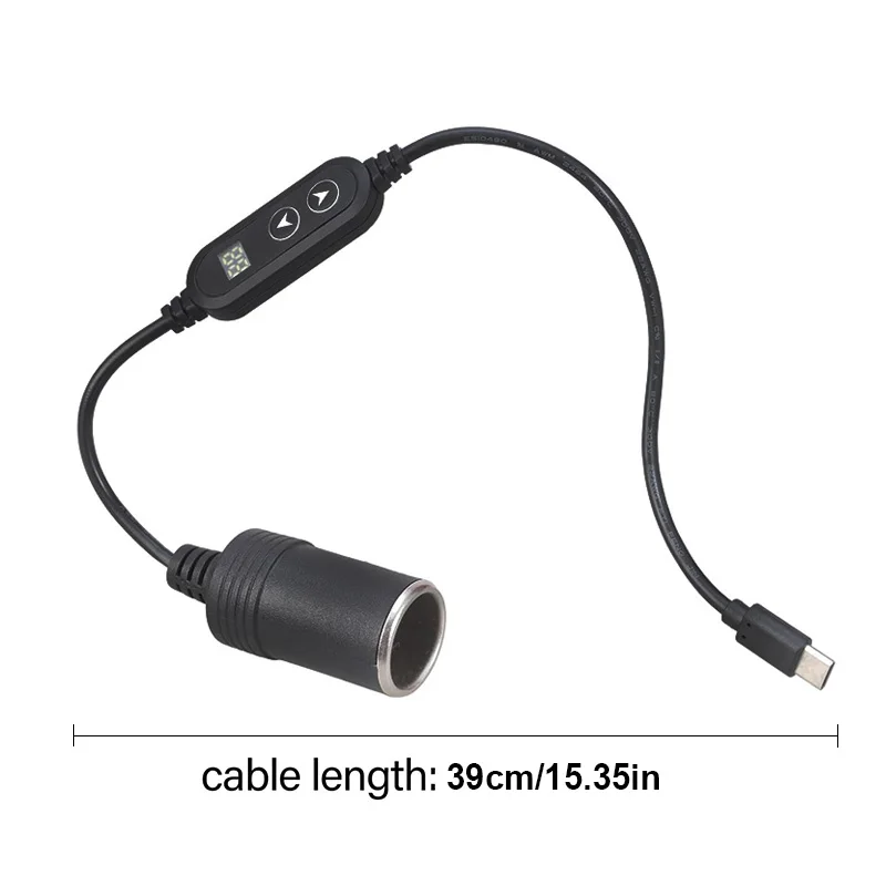 Type C Input to Direct Current Output Adapter Cable Adjustable Voltages Settings from 5V to 20V for Automotive Socket PD 3A