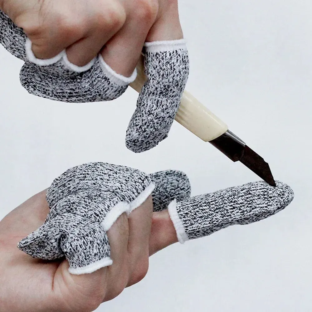 Anti-Schnitt-Fingerabdeckung, Fingerschutzhülle, 10 Stück, 5-stufige elastische, verschleißfeste Fingerhülsen, Fingerhülsen zum Schutz – Detail 6