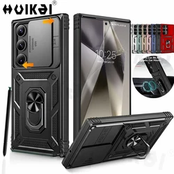 Case For Samsung Galaxy S24 Ultra S23 Ultra S22 Plus S23 FE A54 A15 A53 Slide Camera Heavy Duty Protective Magnetic Ring Covers