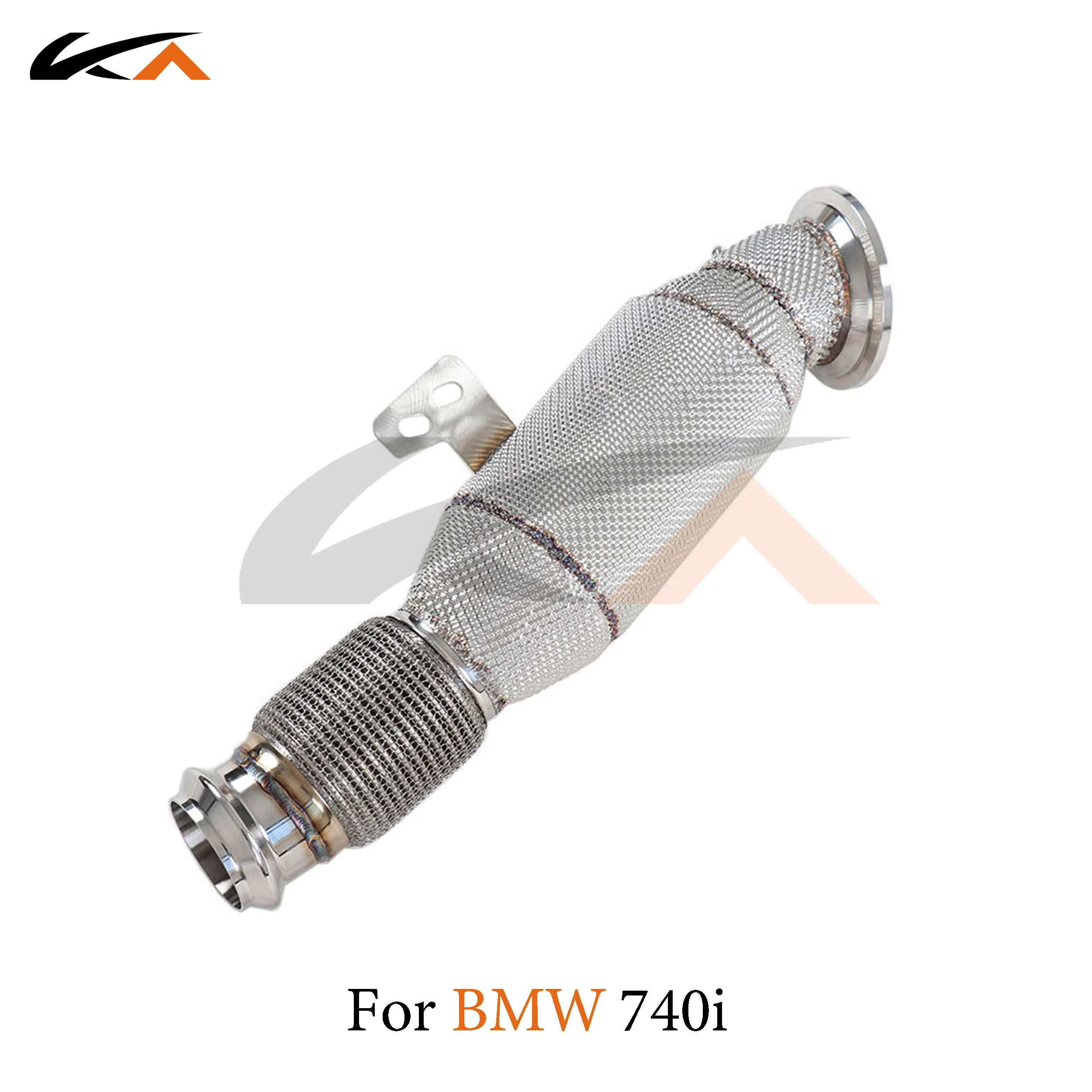 KA Tuning exhaust system header stainless downpipe for BMW 740i axle pipe performance catalysis heat shield