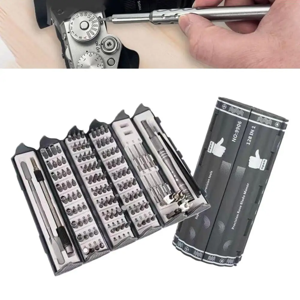 Precision Screwdriver Set Mini Repair Tool128 In 1 Kit With 122 Magnetic Phillips Torx Bits For IPhone Watch Camera PC