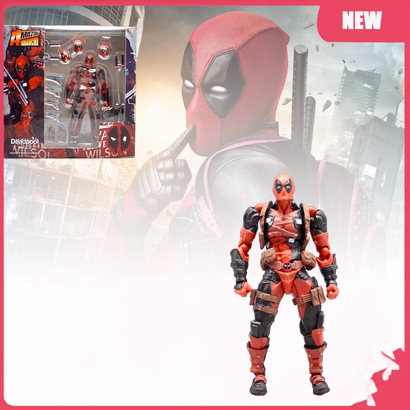 

Arkham Factory Yamaguchi Deadpool 2.0 Upgraded Version Mobile Handheld Marvel Hero Model Ornament Doll Toy Anime Peripheral Gift