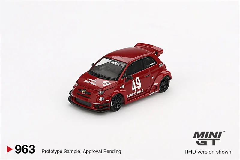

MINI GT 1:64 LB-WORKS x Abas Works ABARTH 595 Red#49 Diecast Collector's Vehicle Model Car