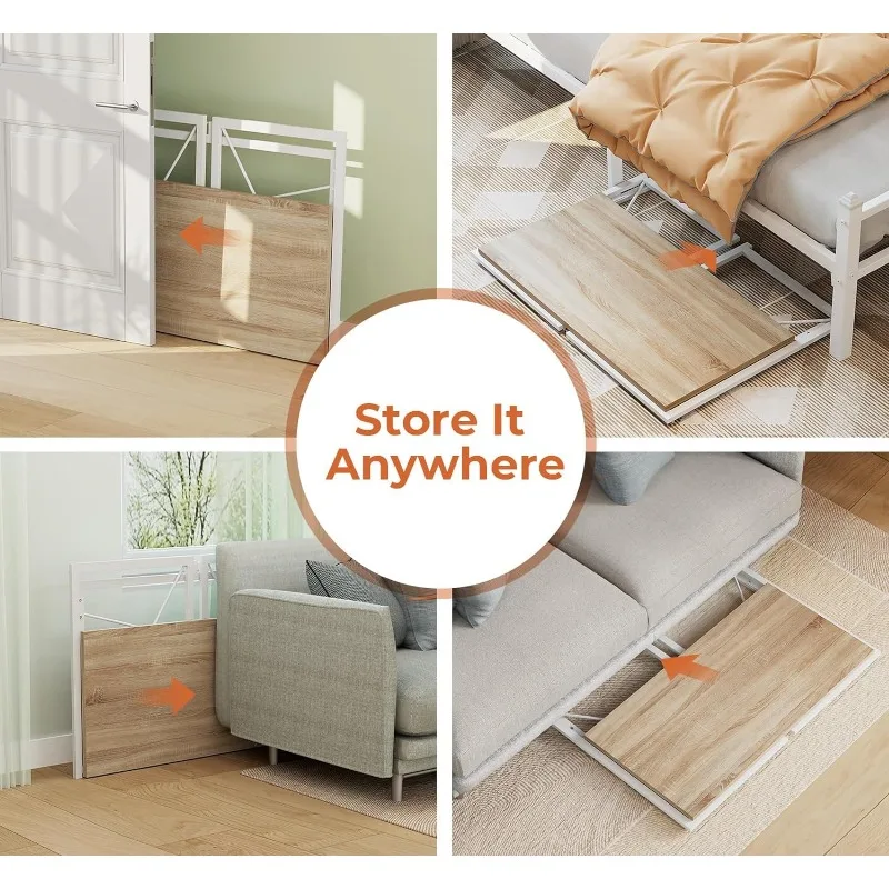 Coavas 31.5 inch Folding Desk No Assembly Required, Writing Computer Desk Space Saving Foldable Table Simple Home