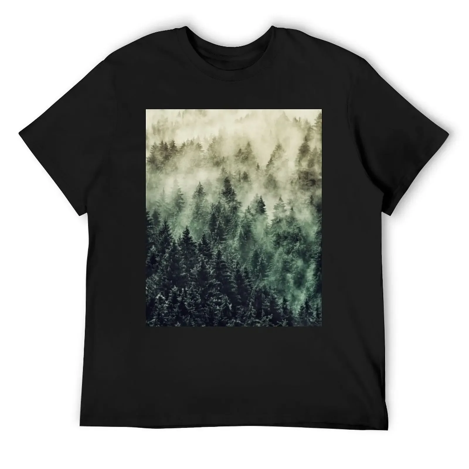 

Everyday // Gimme Some Fetysh Of A Misty Foggy Fall Wilderness Forest Covered In Magic Fog T-Shirt oversizeds men clothing