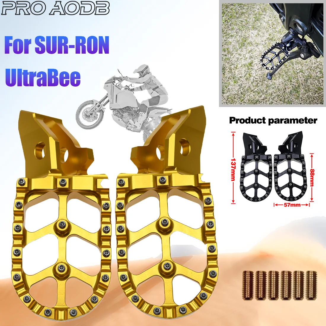 

Motorcycle Footpeg Footpedal Footrest Foot Pegs For Ultrabee Surron Sur-Ron Ultra Bee Off-Road Electric Vehicle EnduroDirt Bike
