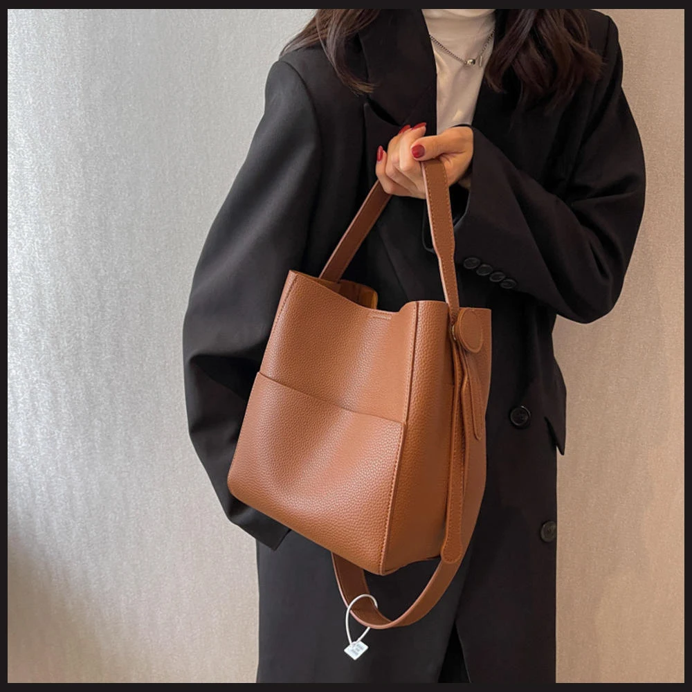 Bucket Shoulder Side Bags For Women 2024 Female Designers Trend Small Leather Crossbody Bag Purses And Handbags