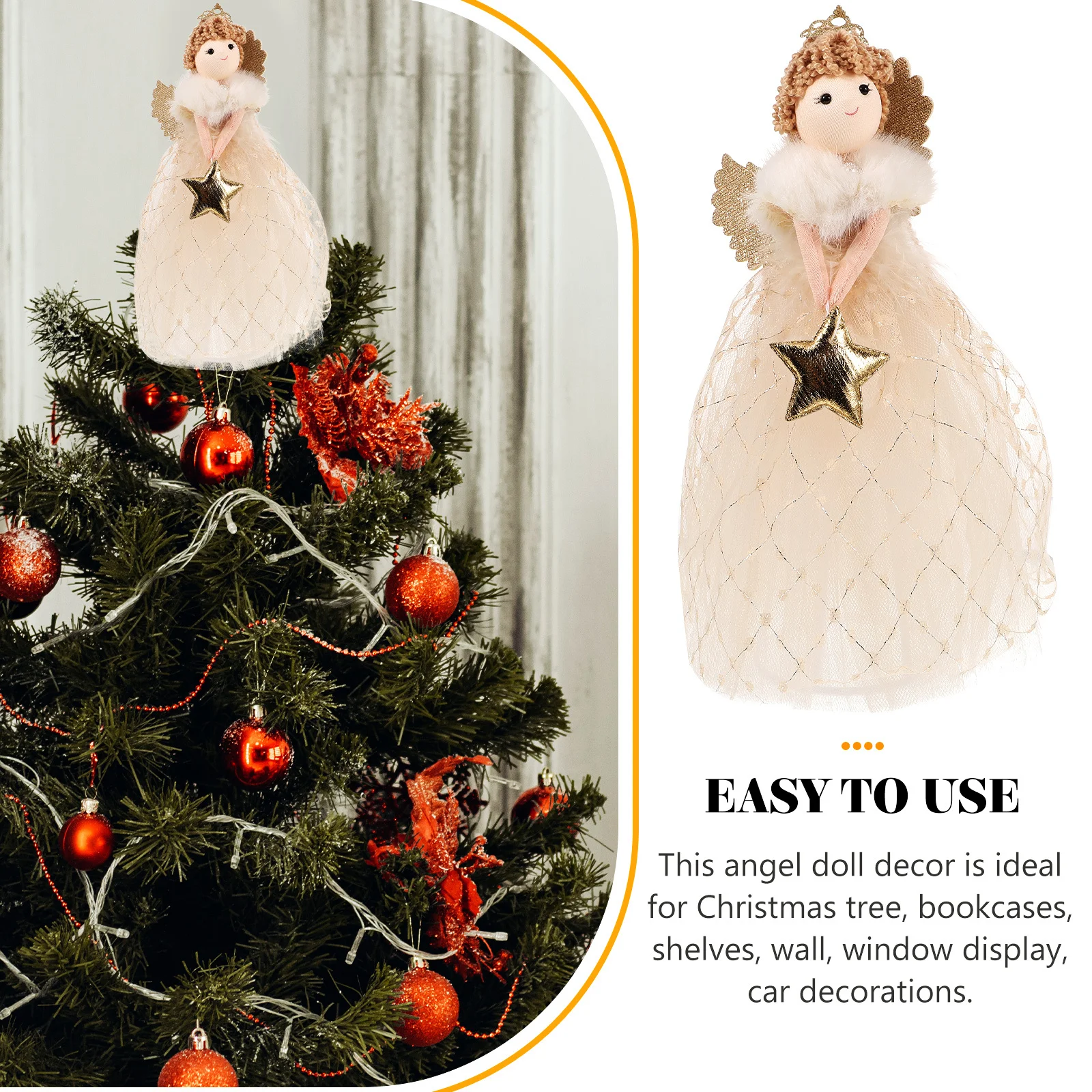 

Angel Tree Star Christmas Angel Small Statue For Home Party Wedding Christmas Decoration Shelf Decoration