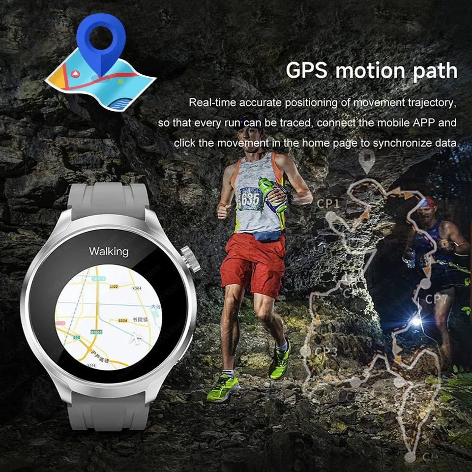 2024 Nowość dla HUAWEI Outdoor Sports Smart Watch Mężczyźni AMOLED Ekran NFC GPS Kompas Tętno Wodoodporny Bluetooth Połączenia SmartWatch