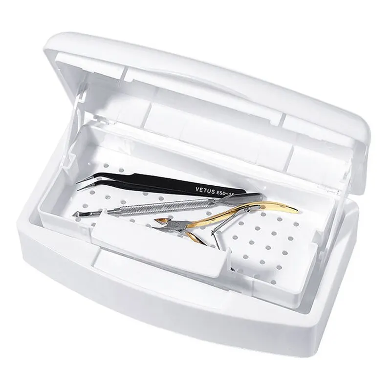 Nail Art Tools Sterilizer Tray White Sterilization Box Disinfection Container Manicure Tools for Salon Nails Accessoires