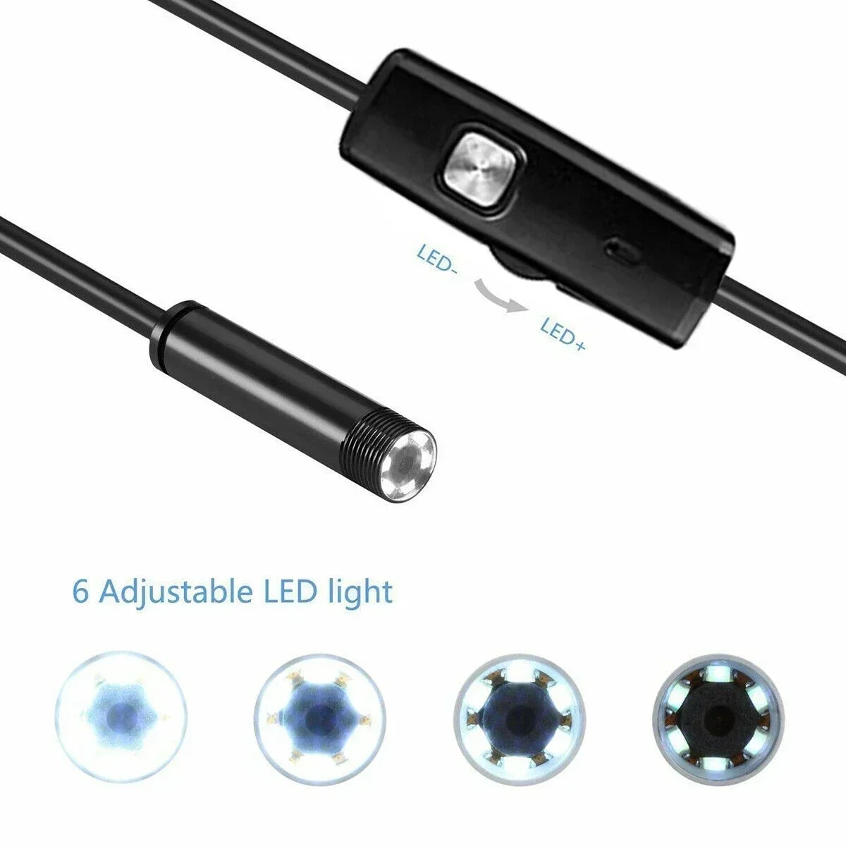 5.5mm Sewer Industrial Endoscope Piping Endoscopy Type C Flexible Snake Mini Camera 3 in 1 Automotive Borescope for Android