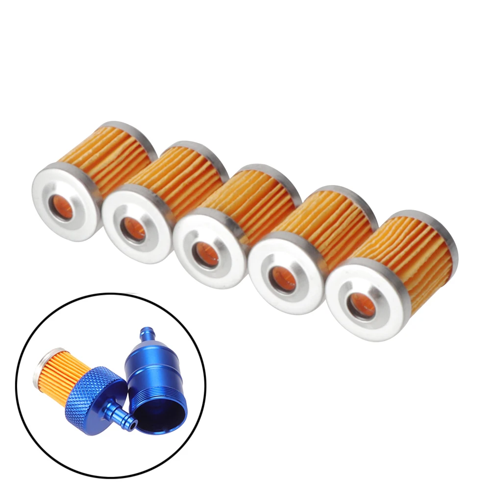 

5Pcs Reusable Washable Motorcycle Fuel Filter Element Fit For Scooter ATV Dirt Bike Quad Go Kart Buggy Snowmobile Parts