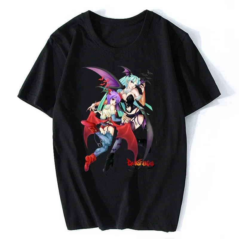 2025 новая модель Aensland Sky Darkstalkers Мужская футболка Vampire Morrigan Game Anime Aensland 80s Футболка с летучими мышами Футболки с короткими рукавами