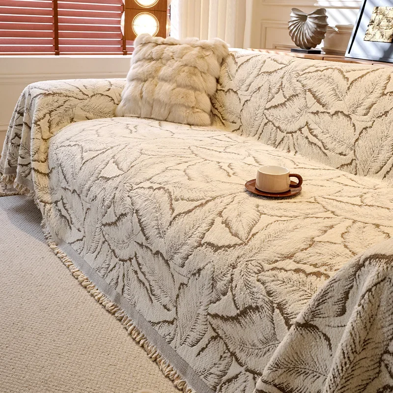 

EIFLOY-бархатный чехол для дивана с листьями, толстый плюш, зимний угловой чехол для дивана, универсальная защита для кресла, мягкое одеяло