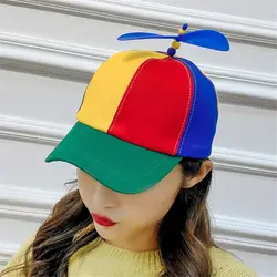 Rainbow Bamboo Dragonfly Baseball Cap Funny Helicopter Propeller Adventure Hat Snap Back Hat For Adult Kids Boys Girls