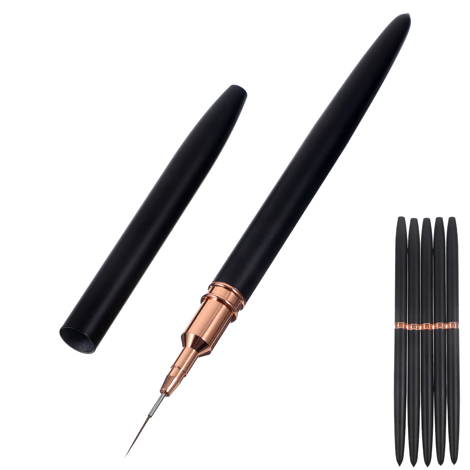 

5pcs Nail Art Liner Brushes Drawing Pens Liner Fine Thin Manicure Nail Art Pens Tools 5MM 8MM 12MM 20MM 25MM Pink Brushes
