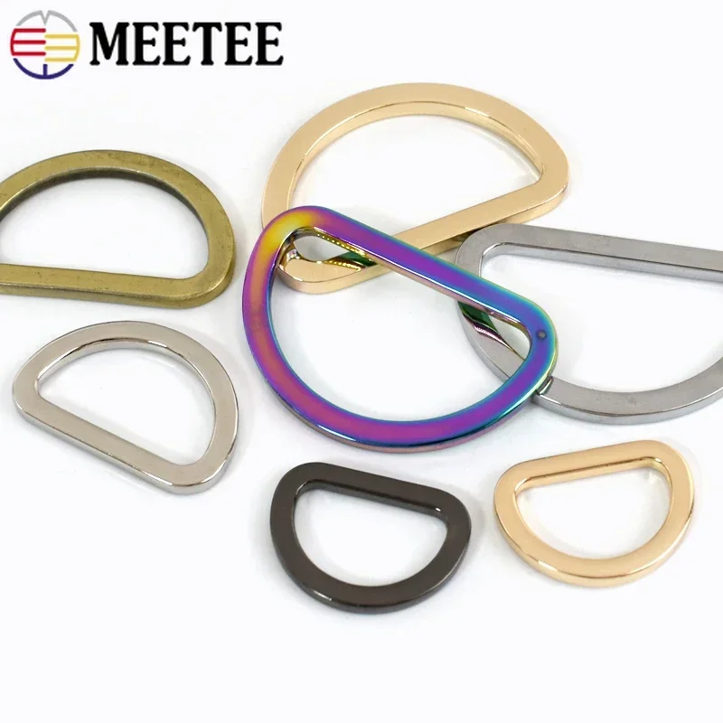 50Pcs 16-38mm D Rings Metal Buckles for Bag Strap Belt Loops Handbag Webbing Clasp Connector Leather Hook DIY Hardware Accessory