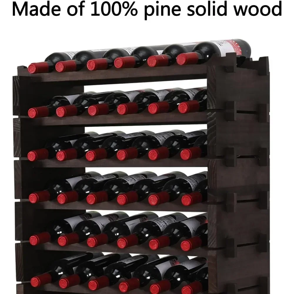 Wine Rack Solid Wood Stackable Storage Wooden Wine Rack Wine Cabinet (60 Bottles)|
