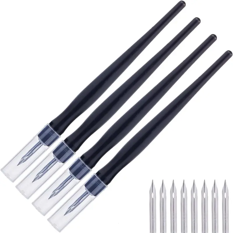 【ARTÍCULOS POPULARES】Herramienta para Cartografía, Caligrafía y Pintura - Bolígrafo de Acento para Líneas en Panel, 4 Sets, Punta de Regla Fluida, Modelo de Permeación, Ensamblaje