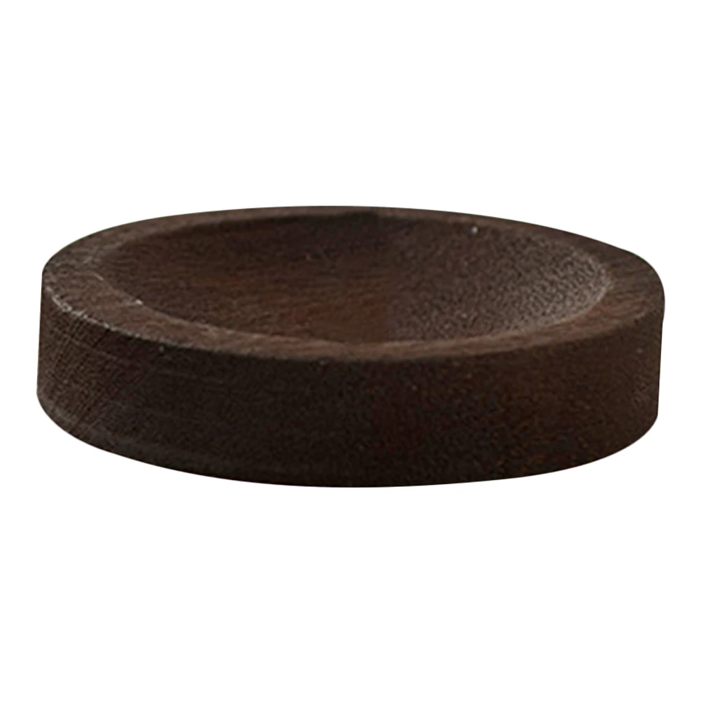 

Round Wood Incense Holder Dark Brown Decorative Plate Sticks Burner Home Office Furniture Wooden Tray
