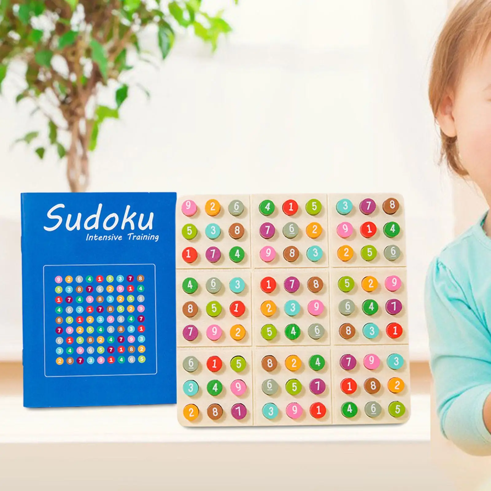 

Wood Sudoku Puzzle Brain Teaser Toys for Birthday Interaction Preschool