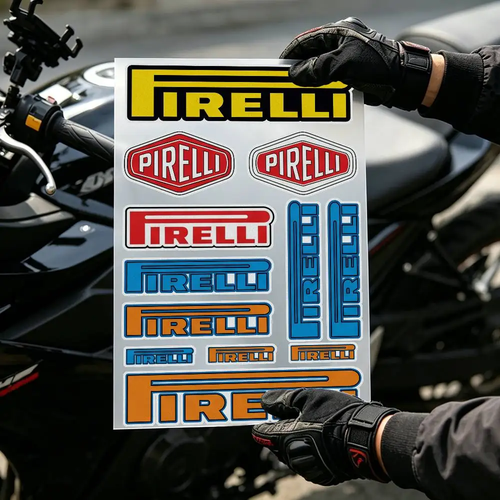 For Pirelli Motorcycle Reflective Decal Safety Sticker for Helmet Car Bike Durable Self-Adhesive  Gift for Rider