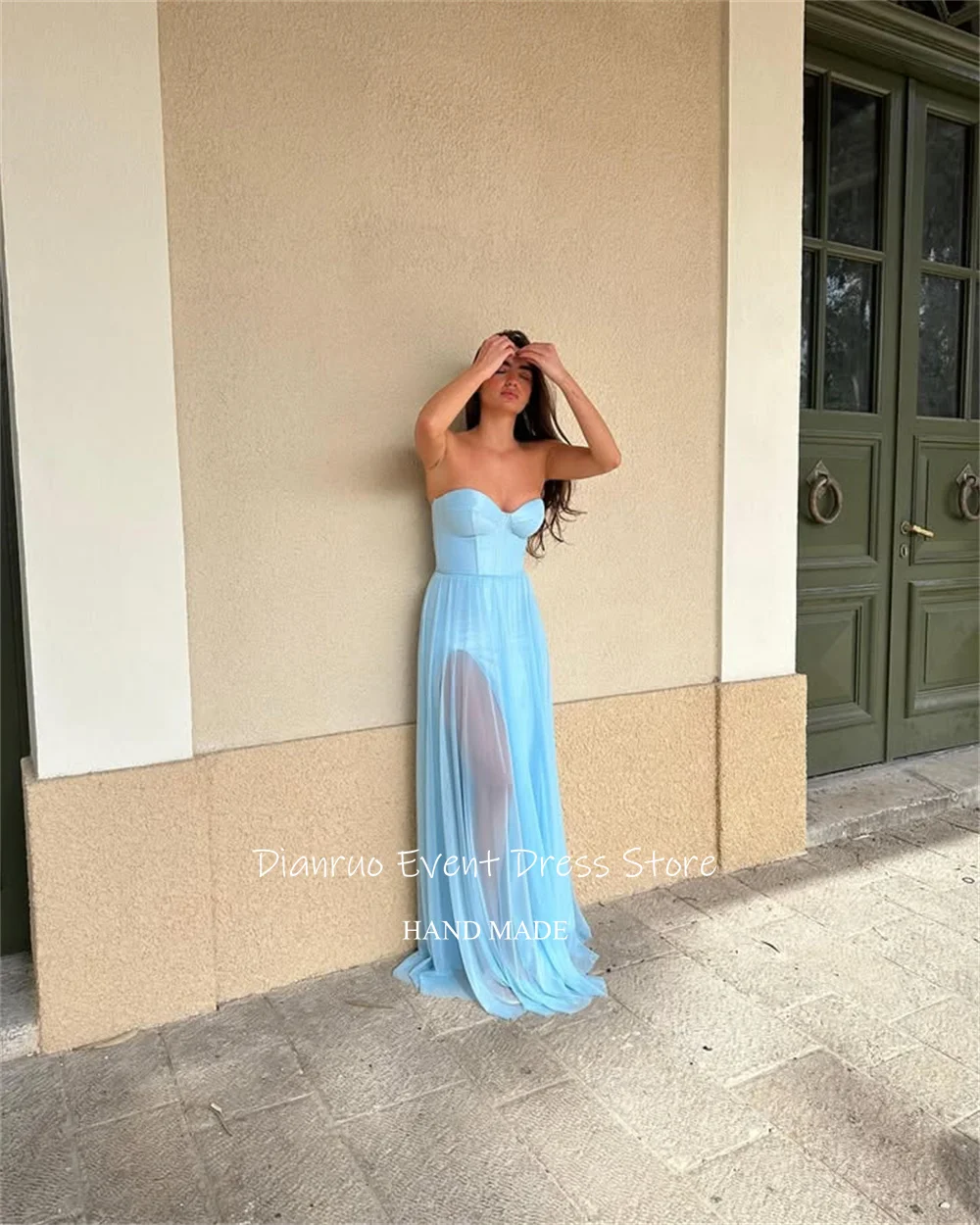 Dianruo Illusion Sweetheart Abiti da sera A Line Chiffon Vestido De Fiesta Abiti lunghi eleganti per le donne 2025 Personalizzato