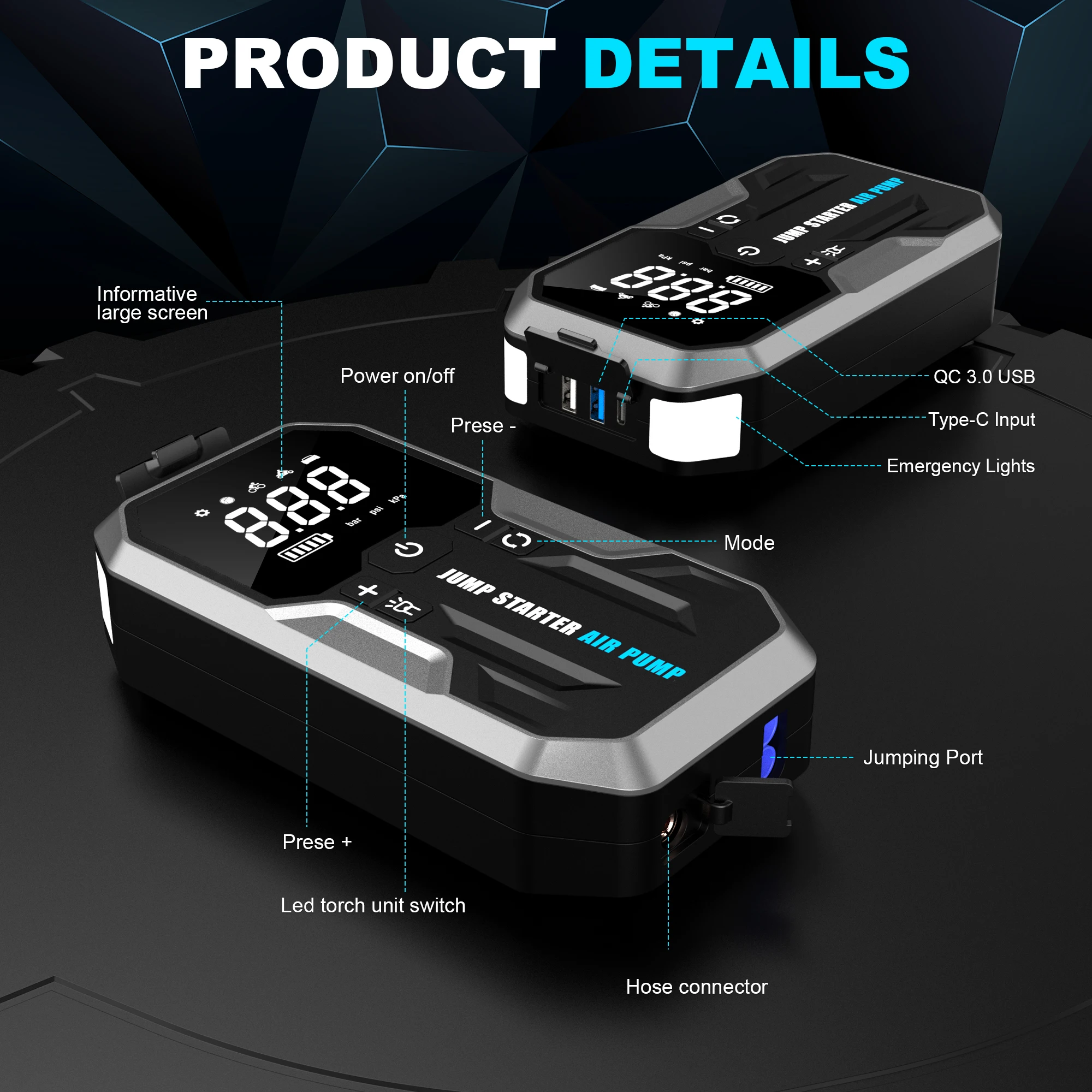 Portable 20000mAh Super Capaci - Jump Starter Power Bank 20000Mah recension och pris