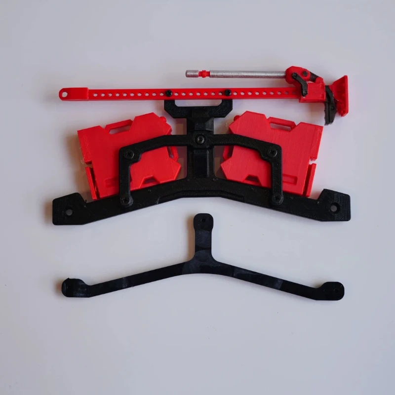 Universal 1/10 RC Cosmetic Decor Parts, Modular Simulated Fuel Tank to Replace Spare Tire, Full Set with Jack Rear Mount Bracket