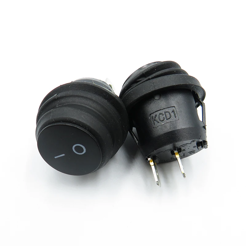 5PCS/LOT KCD1 Waterproof ship type circular switch 2/3PIN/ON-OFF Power switch accessories with lights 20mm 6A250V