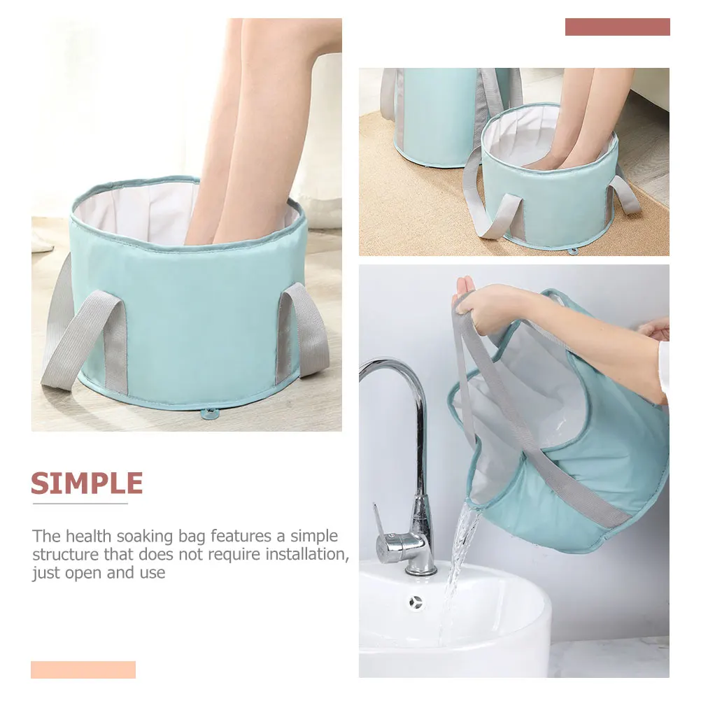 

Portable Foot Bath Bucket PVC Aluminum Foldable Soaking Bag Large Capacity Pedicure Tub Travel Outdoor Home Use Health Care