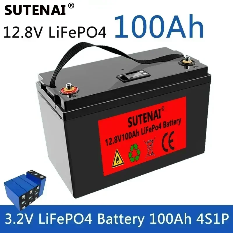 Paquete de batería LiFePO4 de 12V y 100Ah, fosfato de hierro y litio de 12V y 100Ah para motores de propulsión fueraborda marina eléctrica, sistema Solar de 48V