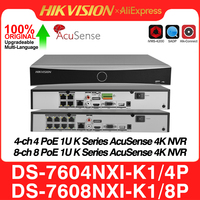Hikvision Network Video Recorder DS-7604NXI-K1/4P DS-7608NXI-K1/8P 4K 4/8CH 4/8 POE Acusense 1SATA NVR 8MP H.265+ Surveillance