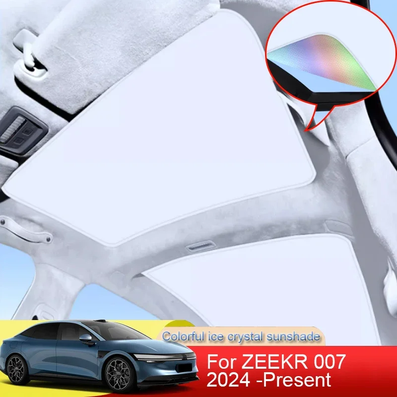 

Car Colorful Ice Crystal Sunroof Sunshade Skylight Roof Heat Insulation Shading Auto Accessories For ZEEKR 007 2024 2025 2026