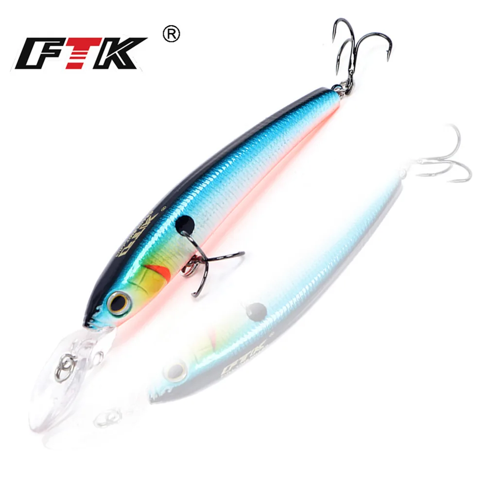 

FTK Saltwater Minnow 80mm 7g Sea Bass Fishing Lure Artificial Hard Baits Wobblers for Pike Crankbait Trout Lure Tackle Depth 2m