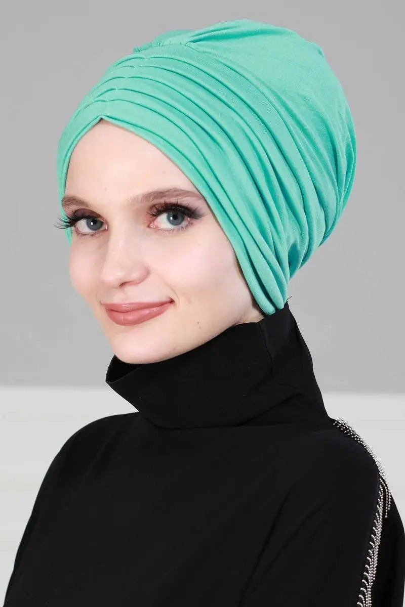 Hueso peinado plisado Turquesa