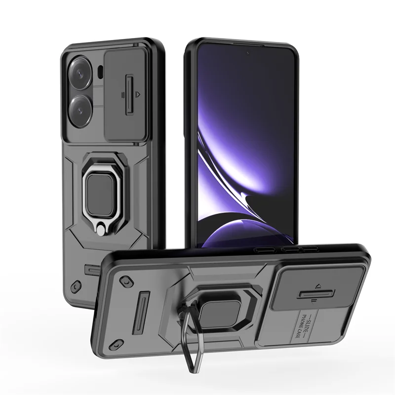 

For Poco X7 Pro Case Slide Windows Cover For Poco X7 Pro Coque Fundas Battle Ring Holder Push Lens Back Case Poco X7 Pro