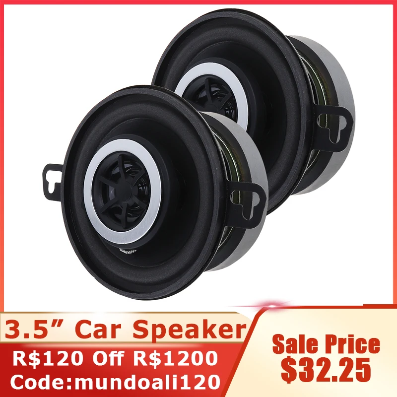 Carro Full Frequency Auto Music Audio Player, Dashboard Loudspeaker, Audio Player, porta, motocicleta, 3,5 ", 12V, 200W, 2Pcs