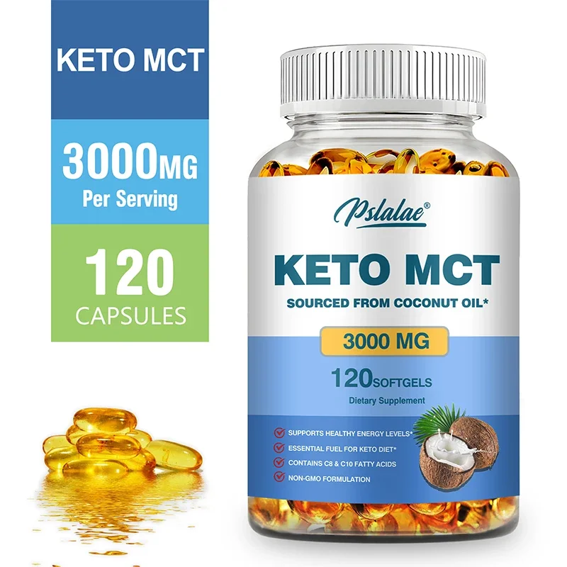 Keto MCT Oil Capsules - Provides Energy, Improves Digestion, and Helps Maintain Healthy Weight