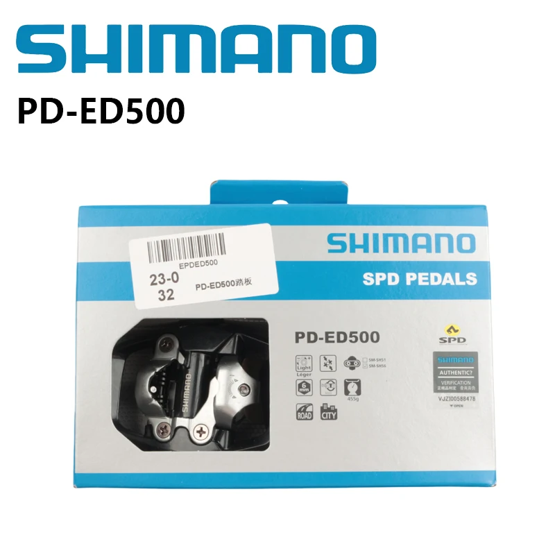 

Shimano SPD Pedal PD-ED500 Dark Grey Color With SM-SH56 55mm Pedal Center For Road Bike Urban Cycling Double-Sided Self-Locking