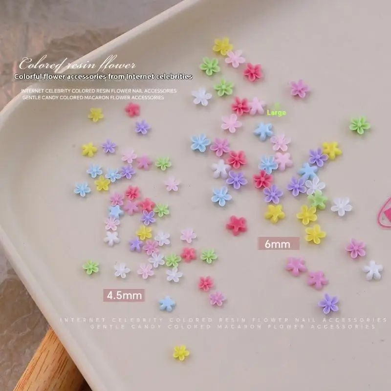 Nail Decoration Accessories Summer 12 Grids Mini Mixed Five Petal Flower Nail Art Nail Charm Nail Appliques