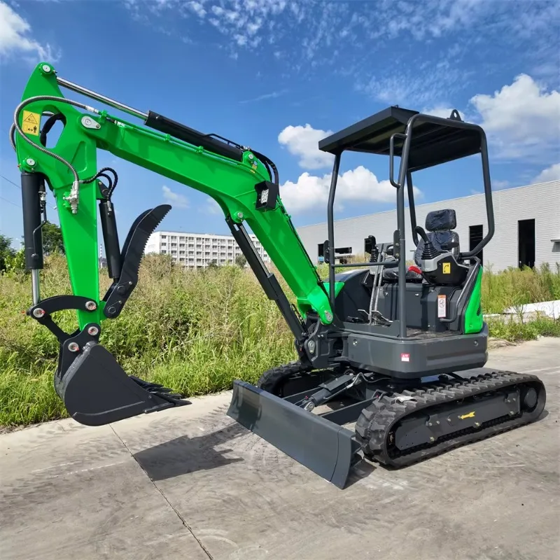 حفارة صغيرة 2.5 طن كابينة محرك ديزل يورو 5 مع تكييف هواء حفارة صغيرة مدمجة 1T بناء حفار منزلي